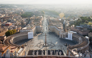 Panoramica de la Plaza de San Pedro,Roma