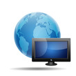 © teracreonte - Esfera brillante planeta con simbolo monitor