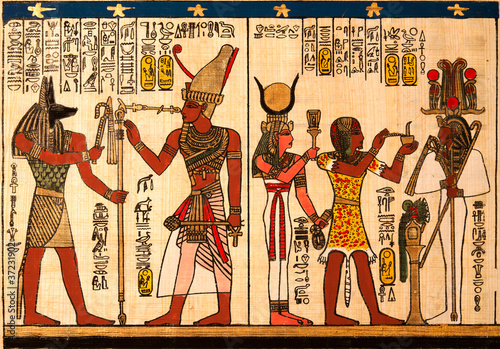 Dekoracja na wymiar  egipski-papirus-z-antycznymi-hieroglifami