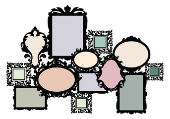 blank picture frame set, vector