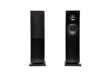 black audio speakers