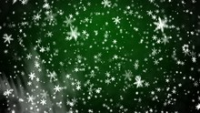 New Year - Falling Snow On A Green Background
