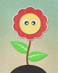 Wall Mural - sunflower recycled paper craft