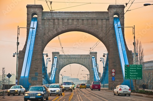 Nowoczesny obraz na płótnie Wroclaw, Poland - Grunwaldzki Bridge