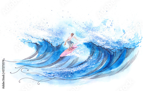 Nowoczesny obraz na płótnie surfer