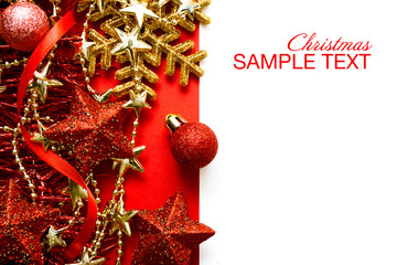 Christmas border over white