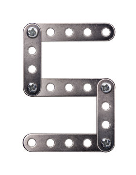Metal meccano alphabet symbol