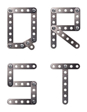 Metal meccano alphabet symbol