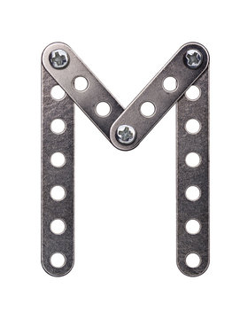 Metal meccano alphabet symbol