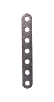 Metal interlocking piece on white background