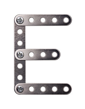 Metal meccano alphabet symbol