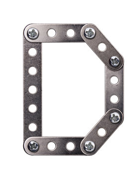 Metal meccano alphabet symbol