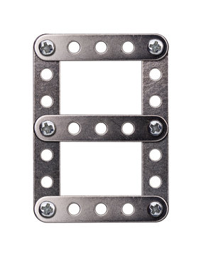 Metal meccano alphabet symbol