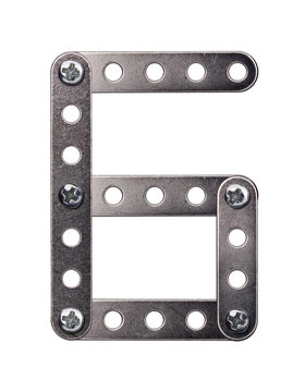 Metal meccano alphabet symbol
