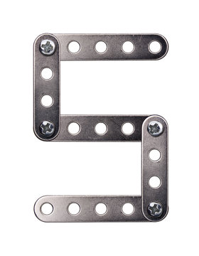 Metal meccano alphabet symbol