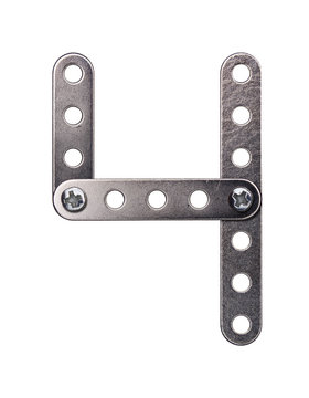 Metal meccano alphabet symbol