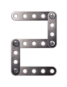 Metal meccano alphabet symbol
