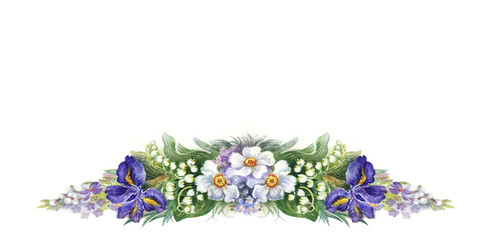 Wall Mural - Flowers Garland