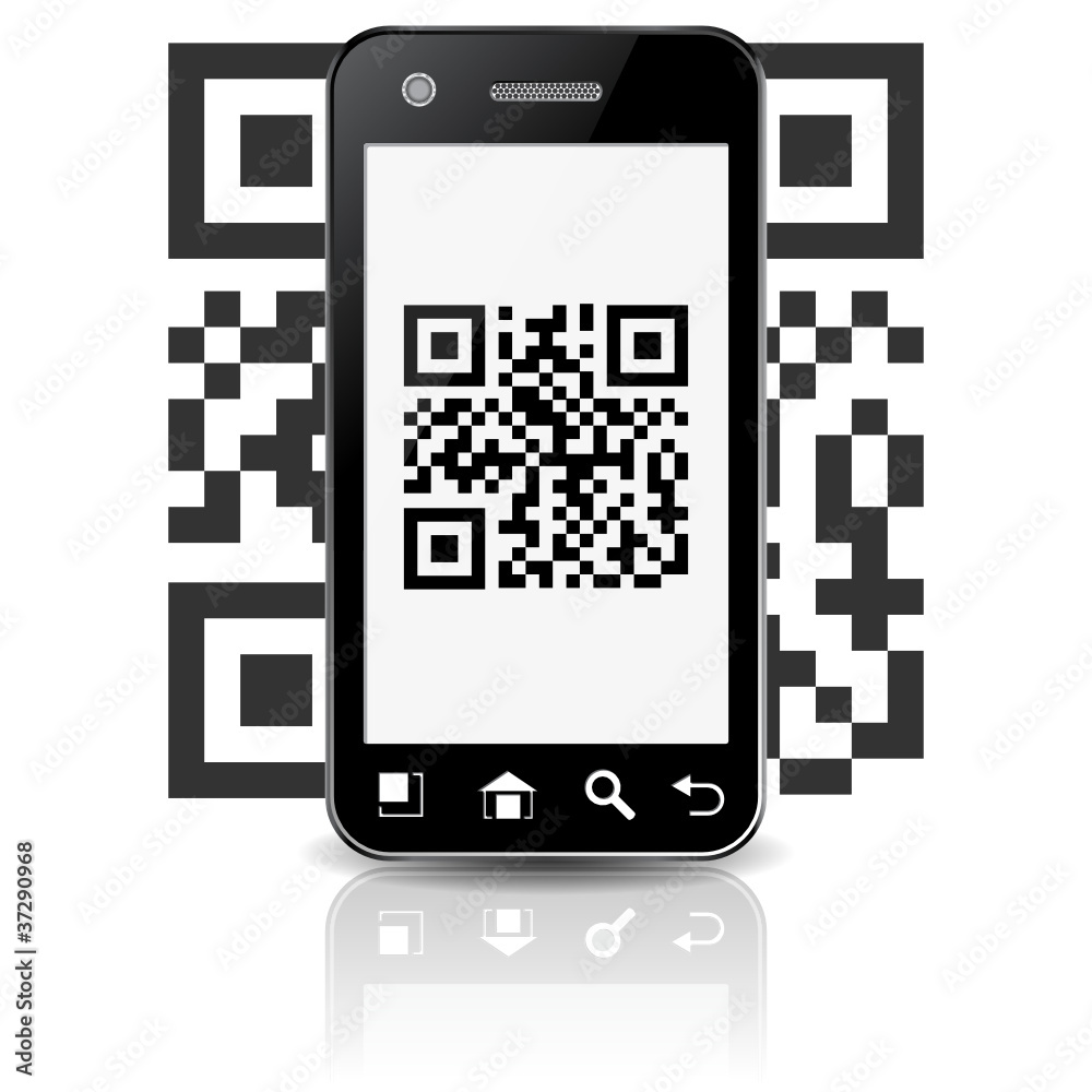 SMARTPHONE QR CODE Stock Vector | Adobe Stock