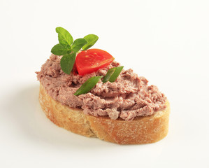 Sticker - toasted bread and meat spread