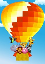 Animal Cartoon With Balloon