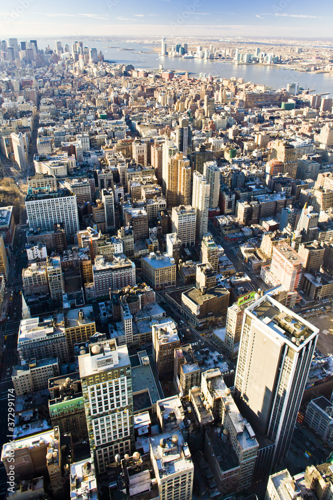 Klistermärke View Of Manhattan From The Empire State Building, New ...