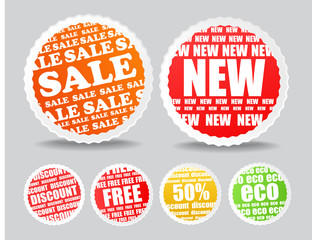 Poster - Shopping colorful discount labels collection