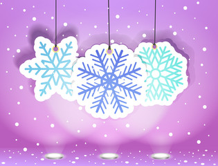Poster - Vector Christmas illustration with snoflakes. 2012