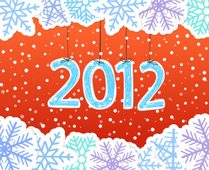 Poster - Christmas greeting card with paper flakes
