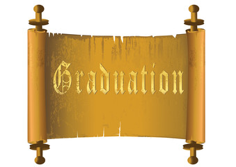 Wall Mural - Graduation gold certificate scrolls