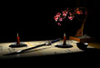 The image katana and candles