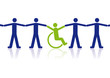 Handicap - Chaîne humaine - solidarité - fraternité - handicapé