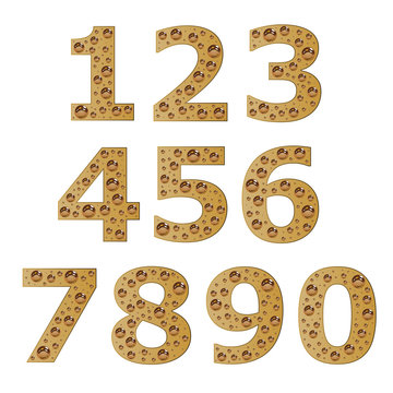 vector bubble digits