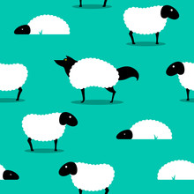 Wolf In Sheeps Clothing Seamless Background Idiom