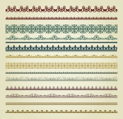 Canvas Print - Set of retro borders