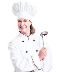 Poster - Beautiful professional chef woman.