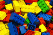 a lot of unsorted colored bricks