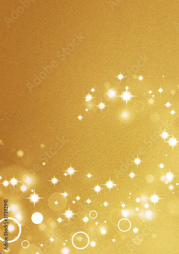 Fotografía Gold background with circle light effects and shiny stars
