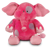 Pink Funny Elephant Isolated On White Background