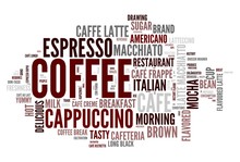Coffee Concept In Word Tag Cloud On White Background