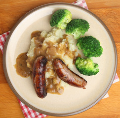 Canvas Print - Sausages and Mash Meal