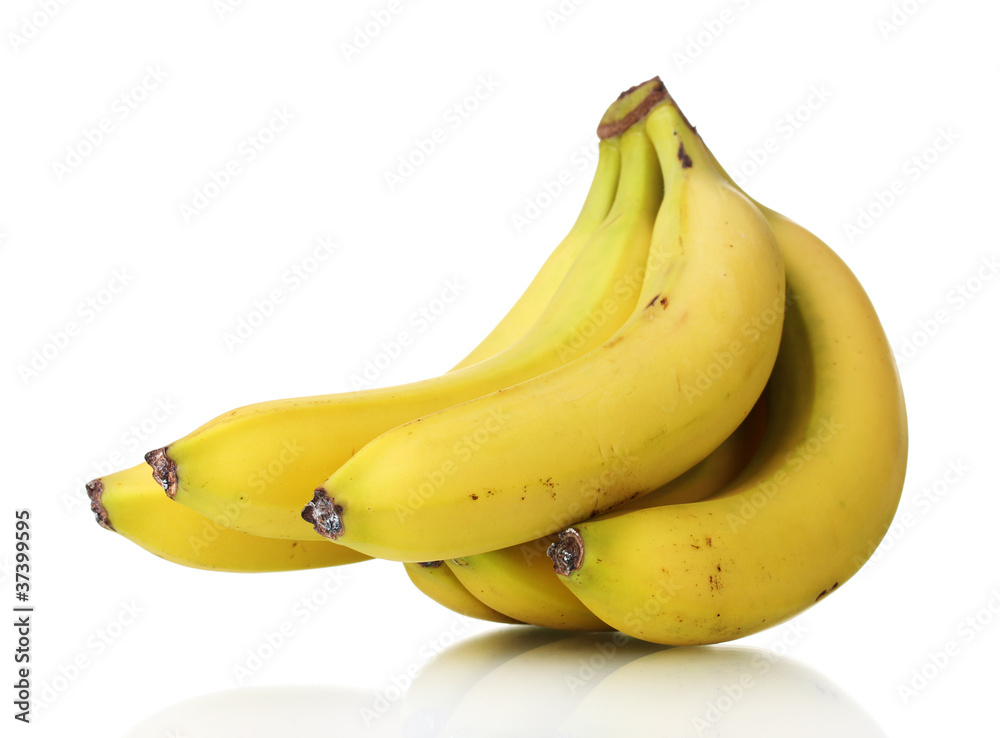 Bunch of bananas isolated on white