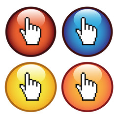 Poster - Vector buttons with cursor of hand