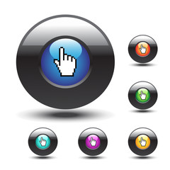 Poster - Vector buttons with cursor of hand