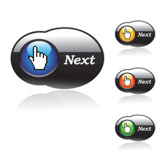 Poster - Vector buttons with cursor of hand