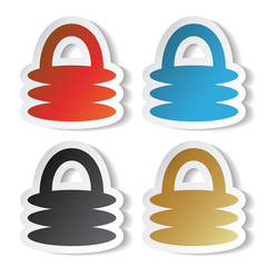 Poster - Vector padlock stickers - security icons