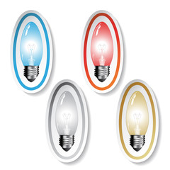 Poster - Vector lightbulb stickers