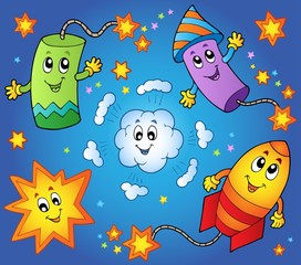 Poster - Cartoon fireworks theme 1