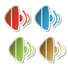 Poster - Vector stickers of speaker