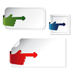 Poster - vector navigation hands on the stickers